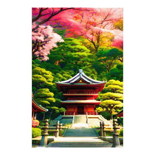 Cherry Blossom Temple Fotodruck (Vorne)