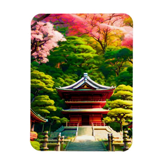 Cherry Blossom Temple Magnet (Vertikal)