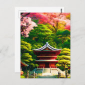 Cherry Blossom Temple Postkarte (Vorne/Hinten)