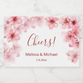 Cherry Blossom Thank You Wedding Favor   Schaumweinetikett (Einzelnes Label)