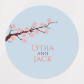 Cherry Blossom Themed Wedding Stickers Etiketten (Design 1)