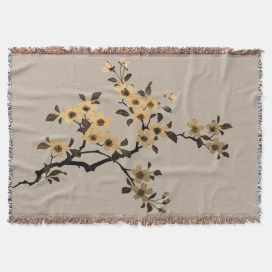 Cherry Blossom Throw Blanket Decke (Vorderseite)