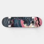 Cherry Blossom Tiger japanische Kunst Skateboard (Horizontal)