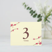 Cherry Blossom Tischnummer Card (Stehend Vorderseite)