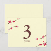 Cherry Blossom Tischnummer Card (Vorne/Hinten)