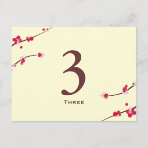 Cherry Blossom Tischnummer Card
