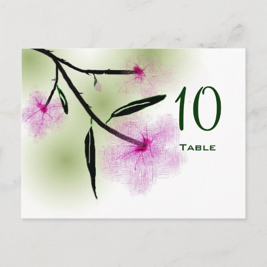 Cherry Blossom Tischnummer Postkarte (Vorderseite)