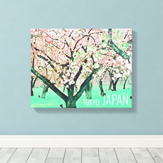 Cherry Blossom Tokio Reiseprint Japan Leinwanddruck (Insitu (Holzboden))