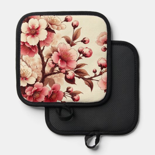 Cherry Blossom Topflappen (Vorderseite/Rückseite)