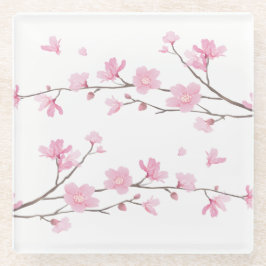 Cherry Blossom - transparent Glasuntersetzer