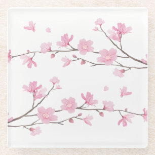Cherry Blossom - transparent Glasuntersetzer