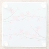 Cherry Blossom - transparent Glasuntersetzer (Rückseite)