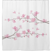 Cherry Blossom - Transparenter Hintergrund Duschvorhang (Vorderseite)