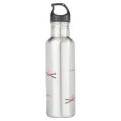 Cherry Blossom - Transparenter Hintergrund Edelstahlflasche (Rückseite)