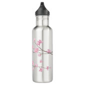 Cherry Blossom - Transparenter Hintergrund Edelstahlflasche (Rechts)