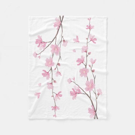 Cherry Blossom - Transparenter Hintergrund Fleecedecke (Vorderseite)