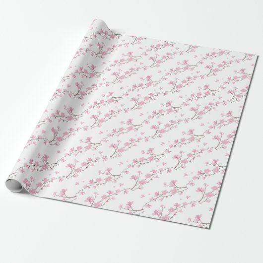 Cherry Blossom - Transparenter Hintergrund Geschenkpapier (Ungerollt)