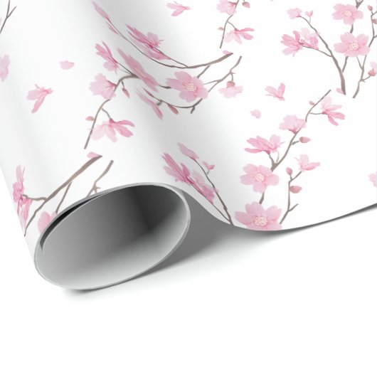 Cherry Blossom - Transparenter Hintergrund Geschenkpapier (Rolleneckpunkt)