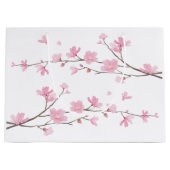 Cherry Blossom - Transparenter Hintergrund Große Geschenktüte (Vorderseite)