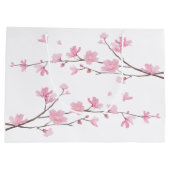 Cherry Blossom - Transparenter Hintergrund Große Geschenktüte (Rückseite)