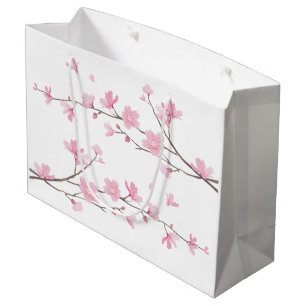 Cherry Blossom - Transparenter Hintergrund Große Geschenktüte