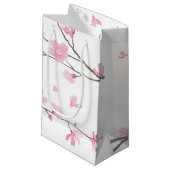 Cherry Blossom - Transparenter Hintergrund Kleine Geschenktüte (Vorderseite Schrägansicht)