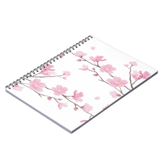 Cherry Blossom - Transparenter Hintergrund Notizblock (Linke Seite)