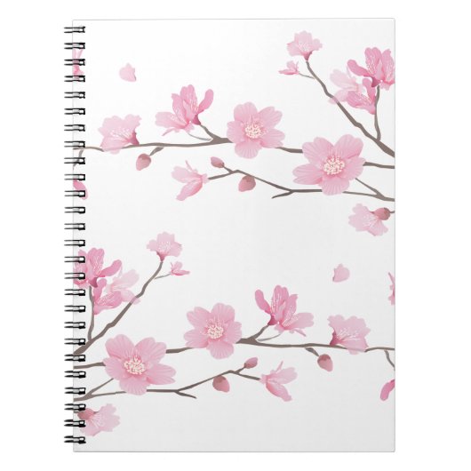 Cherry Blossom - Transparenter Hintergrund Notizblock (Vorderseite)
