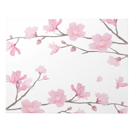 Cherry Blossom - Transparenter Hintergrund Notizblock (Vorderseite)