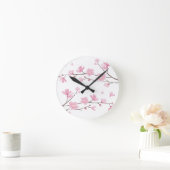Cherry Blossom - Transparenter Hintergrund Runde Wanduhr (Zuhause)
