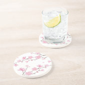 Cherry Blossom - Transparenter Hintergrund Sandstein Untersetzer (Seite)