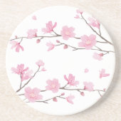 Cherry Blossom - Transparenter Hintergrund Sandstein Untersetzer (Vorne)