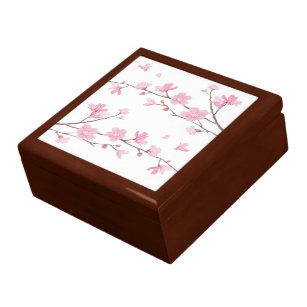 Cherry Blossom - Transparenter Hintergrund Schmuckschachtel