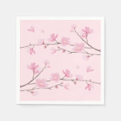 Cherry Blossom - Transparenter Hintergrund Serviette (Vorderseite)