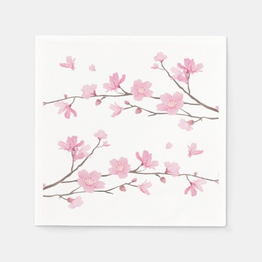 Cherry Blossom - Transparenter Hintergrund Serviette (Vorderseite)