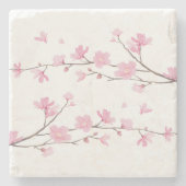 Cherry Blossom - Transparenter Hintergrund Steinuntersetzer (Vorderseite)
