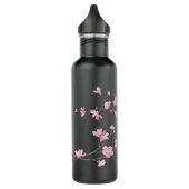 Cherry Blossom - Transparenter Hintergrund Trinkflasche (Links)