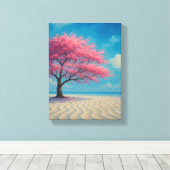 Cherry Blossom Tree am Sandstrand Leinwanddruck (Insitu (Holzboden))