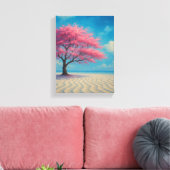 Cherry Blossom Tree am Sandstrand Leinwanddruck (Insitu (Wohnzimmer))