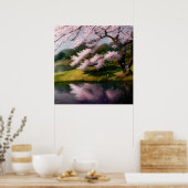 Cherry Blossom Tree am See Poster (Küche)