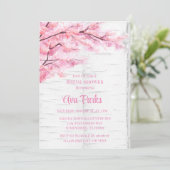 Cherry Blossom Tree Bark Brautparty Einladung (Stehend Vorderseite)