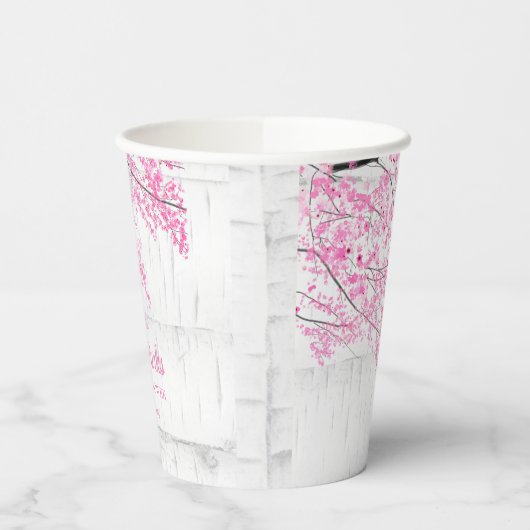 Cherry Blossom Tree Bark Brautparty Pappbecher (Links)