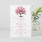 Cherry Blossom Tree Bark Engagement Party Einladung (Stehend Vorderseite)
