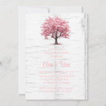 Cherry Blossom Tree Bark Engagement Party
