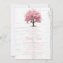 Cherry Blossom Tree Bark Engagement Party Einladung