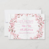Cherry Blossom Tree Bark Save the Date Card Dankeskarte (Vorderseite)