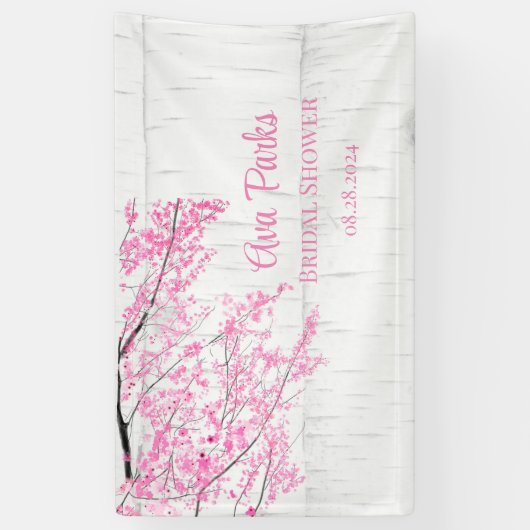 Cherry Blossom Tree Bark Wedding Banner (Vertikal)