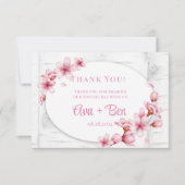 Cherry Blossom Tree Bark Wedding Dankeskarte (Vorderseite)