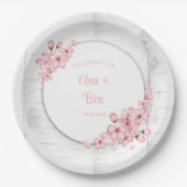 Cherry Blossom Tree Bark Wedding Pappteller (Vorderseite)