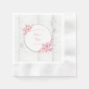 Cherry Blossom Tree Bark Wedding Serviette